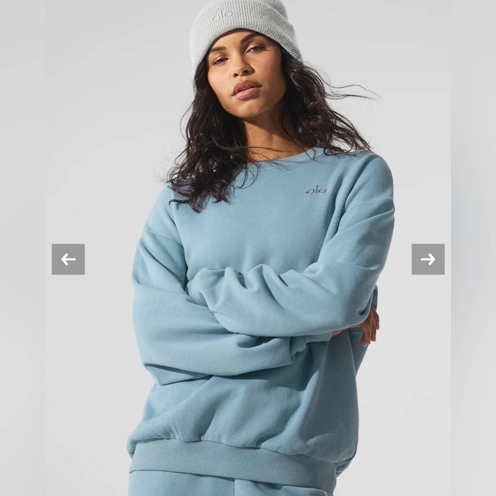 Alo Accolade Crew Neck Pullover Celestial Blue